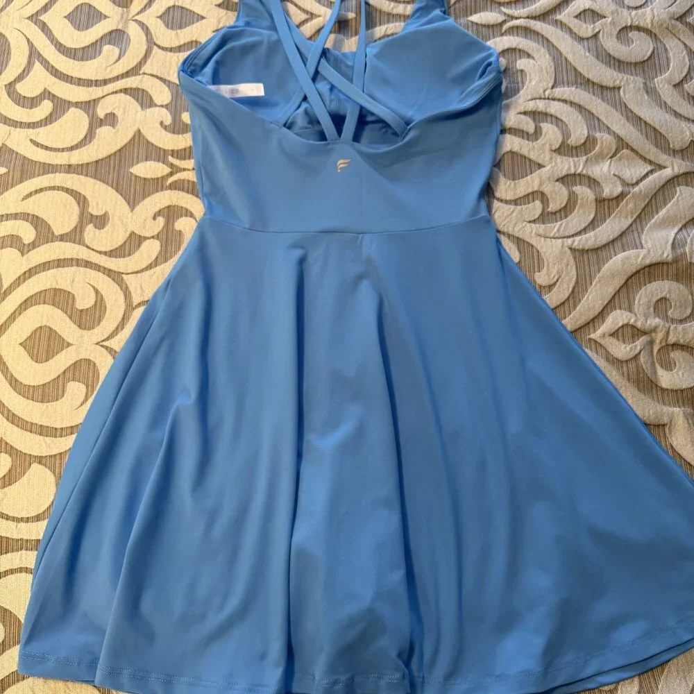 Fabletics Boost Performance Dress - Malibu Blue Neon - Size Small - Built In Bra - Picture 9 of 10